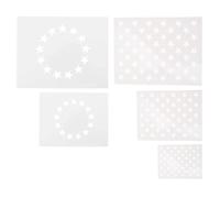 GLSTOY 5 Pezzi Stencil Stella in Pet Bianco, Modelli Versatili per Pittura e Decorazioni, per Artigianato e Opere a Tema Giorno Dell'indipendenza