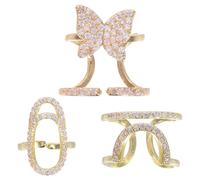 GLSTOY Anelli per Unghie Donna in Zircone 3 Pezzi Staccabili, Gioielli Carini e Unici per Manicure, Accessori Moda per Valorizzare lo Stile la Bellezza delle Mani