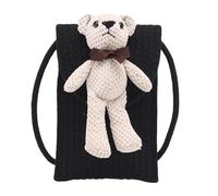 GLSTOY Borsa a Tracolla Mini Donna Design Orsetto, Piccola Custodia Porta Telefono Elegante per Giovani, Borsa a Spalla Compatta per Viaggi, Feste e Uso Quotidiano, Colore Nero