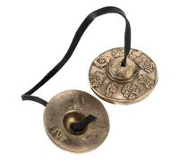 GLSTOY Campane Tibetane per Meditazione in Ottone Design Raffinato, 1 Paio di Campanelli Dorati per Rituali Vajrayana e Performance Musicali, Resistente e Versatile Stile Stili multipli