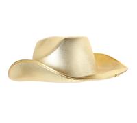 GLSTOY Cappello da Cowboy Regolabile in Eva Color Oro per Uomo, Accessorio Cosplay Western per Feste a Tema, Halloween e Festival, Decorazione per Travestimenti e Costumi Carnevale