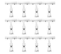 GLSTOY Clip Trasparenti per Cartelli da Scaffale 24 Pezzi, Porta Etichette Girevole in Plastica Morsetto Regolabile, Supporto per Prezzi e Menù in Negozi e Supermercati