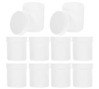 GLSTOY Contenitori per Medicinali 10 Pezzi da 100ml in Plastica Bianca Tappo, Design a Bocca Larga e Portatile per Organizzazione Farmaci Quotidiana