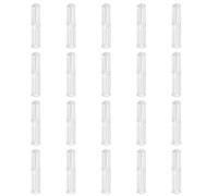 GLSTOY Custodia per Penne Sfera in Plastica Trasparente Colore Assortito, Confezione da 20 Pezzi Design a Piastra Fissa, Facile da Organizzare per Famiglia