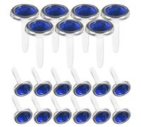 GLSTOY Fermagli Rotondi con Strass 200 Pezzi, Spilli Metallici a Doppia Gamba per Scrapbooking, Abbellimenti Artigianali con Chiodi Rotondi Trasparenti per Album e Decorazioni Fai da Te