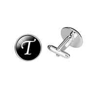 GLSTOY Gemelli Da Uomo in Vetro e Rame Lettera Inglese Bottone Colletto Decorativo Resistente e Leggero Per Mostrare Calma Fermezza Degli Uomini Semplice Da Pulire Indossare Sulla Manica