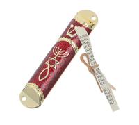 GLSTOY Mezuzah in Metallo con Scrittura Ebraica per Arredamento Ebraico, Targa di Benedizione della Casa, Design Resistente e Adatto a Porte di Casa