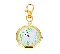 GLSTOY Orologio Da Tasca Portatile in Lega Moschettone Per Chiavi, Orologio Analogico Cristalli Decorativi Per Infermieri, Studenti e Anziani