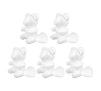 GLSTOY Sagome Polistirolo Orsetto e Cuore 10 Pezzi Neutri 20Cm Orsetti + 10Cm Cuori Decorazioni per Feste, Regali per San e Compleanni