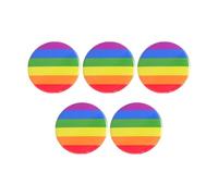 GLSTOY Set 5 Spille in Metallo Arcobaleno, Spilla Rotonda Colorata per Sciarpa e Abbigliamento, Accessori Pride Leggeri e Resistenti per Donna