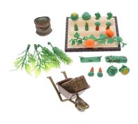 GLSTOY Set Accessori Mini Giardino e Fattoria in Miniatura Verdure Carrello e Balle di Fieno Decorazioni Micro Paesaggio per Casa delle Bambole e Giochi Educativi per