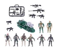 GLSTOY Set da 9 Pezzi di Modelli di Soldati delle Forze Speciali in Plastica Veicolo Militare, Personaggi Militari per Gioco di Ruolo e Decorazione Casa Colore Casuale