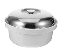 GLSTOY Vaporiera per Microonde in Acciaio Inox Argento, Cuoci-riso e Dumplings, Facile da Pulire, Resistente e Compatta per Uso in Cucina Quotidiana