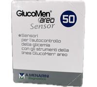 GlucoMen Areo Sensor A.Menarini 50 / 100 Strisce diabete test glucosio Scad.2027