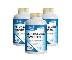 Glucosamina Advanced Noebis Pharma - Glucosamina, MSM, Condroitina, Collagene, Acido Ialuronico e Boswellia - 700 Compresse - Benessere Articolare (Confezione da 3)