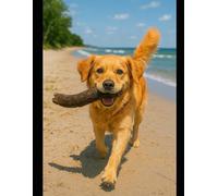 „Glücksmomente am Meer - Mein Notizbuch mit Golden Retriever“