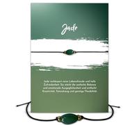 Glücksschmiedin - Bracciale con gemma, pietra curativa con perle dorate, fatto a mano localmente, 17 5 cm, giada, acquamarina