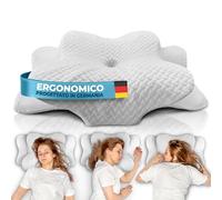 Glückstoff® Cuscino Per Cervicale [PER TUTTI I TIPI DI SONNO] - Cuscino Cervicale Per Dormire - Cuscini Ortopedico & Ergonomico Memory Foam - Morbido Cuscino Posturale Antirussamento - Neck Pillow