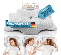 Glückstoff® Cuscino Per Cervicale [PER TUTTI I TIPI DI SONNO] - Cuscino Cervicale Per Dormire - Cuscini Ortopedico & Ergonomico Memory Foam - Morbido Cuscino Posturale Antirussamento - Neck Pillow