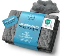 Glückstoff® Federa per Cuscino Ergonomico [CON EFFETTO RINFRESCANTE E CALDO] in Fibra di Bambù e Spandex | Morbido & Confortevole | Copricuscino di Ricambio | Grigio | Versione: Ergo