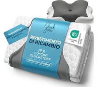 Glückstoff® Federa per Cuscino Ergonomico [CON EFFETTO RINFRESCANTE E CALDO] in Fibra di Bambù e Spandex | Morbido & Confortevole | Copricuscino di Ricambio | Grigio | Versione: Allrounder