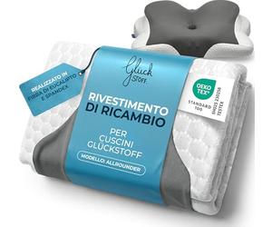 Glückstoff® Federa per Cuscino Ergonomico [CON EFFETTO RINFRESCANTE E CALDO] in Fibra di Bambù e Spandex | Morbido & Confortevole | Copricuscino di Ricambio | Grigio | Versione: Allrounder