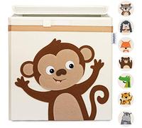 GLÜCKSWOLKE Cesta Portagiochi - 15 Motivi, Contenitori, Scatola Portaoggetti (33x33x33) Cameretta Bambini, per Giocattoli, con Coperchio I Giungla Animali Scimmia