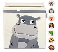GLÜCKSWOLKE Cesta Portagiochi - 15 Motivi I Contenitore Giochi I per Giocattoli I Scatola Portaoggetti (33x33x33) compatibile con Scaffale Kallax in Cameretta Bambini I Giungla Animali Ippopotamo