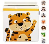 GLÜCKSWOLKE Cesta Portagiochi - 15 Motivi I Scatola per Giochi Bambini I Contenitori Portaoggetti (33x33x33) compatibile con Scaffale Kallax Cameretta Bambini - Giungla Animali Tigre
