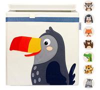 GLÜCKSWOLKE Portagiochi Bambini - 15 Motivi I Contenitore per Giocattoli I Scatola Portaoggetti (33x33x33) compatibile con Scaffale Kallax I Cesto Cesta Porta Giochi Cameretta I Giungla Animali Tucano