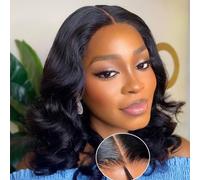 Glueless Wig Human Hair Pre-Cut Lace Body Wave Pre-Plucked 4x4 HD Lace Front Wig 180% Density Natural Hairline Wear and Go (14 Pollici)
