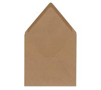 Glüxx-Agent - 50 buste quadrate per lettere, in carta kraft vintage, marrone riciclata, 14 x 14 cm, 120 g/m², con incollaggio a umido, senza finestra, marchio
