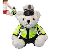 Glugahrif La polizia veste l'orsacchiotto,Orso di peluche decorativo - Simpatico orsetto di peluche con abito di polizia rimovibile, orsacchiotto di peluche per regali di compleanno a di Natale