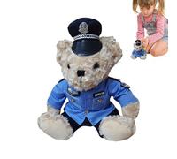 Glugahrif La polizia veste l'orsacchiotto, Politiche Dress Teddy's Bear peluche, Morbido peluche di orsetti ripieni con vestito di polizia rimovibile, orsacchiotto di peluche per bambini e bambine