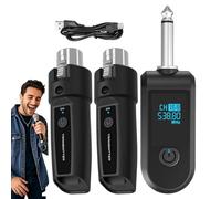 Glugahrif Microfono senza fili - Adattatore per chitarra elettrica - Trasmettitore audio wireless portatile ricevitore per chitarra, canto karaoke mixer segnali cablati