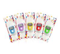 GLUN Contatore da dito, confezione da 5, multicolore, dispositivo di conteggio a 5 cifre, con luce elettronica ad anello, conteggio digitale per arbitri e vari scopi di conteggio