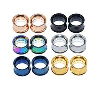 Glupez Dilatatore a vite in acciaio chirurgico 316L, dilatatore per lobo, dilatatore a lobo, dilatatore a doppia svasatura, kit di gioielli da 6 mm a 14 mm, 6 mm (2 G), in acciaio inossidabile, senza