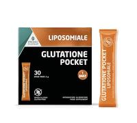 Glutatione Pocket - Integratore Antiossidante Liposomiale - Azione Detox e Anti-Aging - Utile per Sportivi e per il Benessere Cellulare - Formula potenziata con Cardo Mariano e SAMe - 30 stick da 2 g