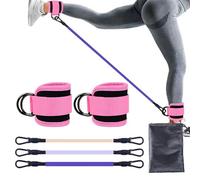Glute Ankle Resistance Band, Buckle Leg Band Puller, Leg Fitness Equipment Set(Color 2)