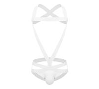 glutei uomo doppio perizoma cotone bondage tanga intimo stretto, bianco, XL