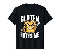 Gluten Hates Me Angry Bread - Divertente regalo per celiaci Maglietta