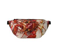 Glutton - Marsupio con stampa di gamberetti, regolabile, leggero, da viaggio, per passeggiate, ciclismo, escursionismo, viaggi