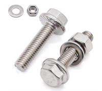Glvaner - Bulloni esagonali flangiati M6-10 x 20 mm, con dado esagonale e rondelle piatte, in acciaio inox 304, filettatura completa, filettatura grossa, bulloni esagonali da 6 mm e dadi assortiti