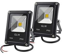 GLW 10W Faretto da Esterno,12VLED Floodlight,Mini IP65 Impermeabile 900lm 3000K,Luce bianca calda,Lampadina Alogena 80W Equivalente,per Decorazione illuminazione in Giardino,2 pezzi,Senza Spina