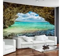 GLWDMB 1 pezzo | Arazzo estivo blu cielo e vista oceano, scena tropicale spiaggia in poliestere da appendere alla parete per soggiorno, camera da letto, ufficio o decorazione per feste | 200 x 150 cm