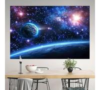 GLWDMB 1 pezzo, sfondo universo, in poliestere, da appendere alla parete, con cielo stellato, pianeta, arazzo per interni ed esterni, 150 x 100 cm