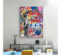 GLWDMB Banksy Artwork DREAM BIG DREAMS Graffiti Art Canvas Paintings sul muro Modern Street Art Poster e stampe per la decorazione della casa Senza cornice, 1 pezzo