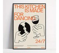 GLWDME 1 pezzo 40 x 60 cm This Kitchen is For Dancing Canvas Wall Art, immagini per camera da letto, poster e stampe, pittura da parete per soggiorno (senza cornice)
