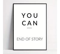 GLWDME 1 pezzo 50 x 70 cm Inspirational You Can - Fine della storia artistica da parete su tela, immagini per camera da letto, poster e stampe, pittura da parete per soggiorno (senza cornice)