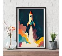 GLWDME 1 pezzo 50 x 70 cm razzo lancio tela arte da parete astronave colorato immagini per camera dei bambini, poster e stampe, pittura da parete per soggiorno (senza cornice)